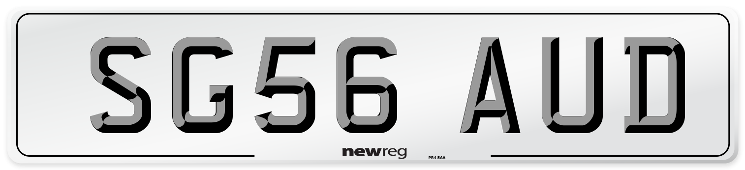 SG56 AUD Number Plate from New Reg